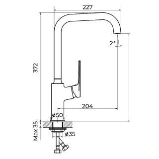 Смеситель для кухни Knotlor KN-61, хром